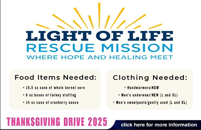 LIGHT OF LIFE - THANKSGIVING DRIVE 2025